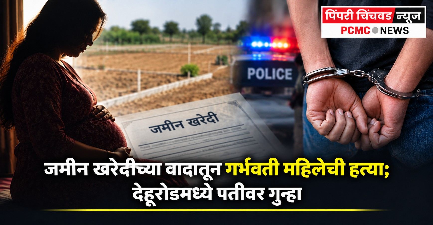 जमीन खरेदीच्या वादातून गर्भवती महिलेची हत्या; देहूरोडमध्ये पतीवर गुन्हा
