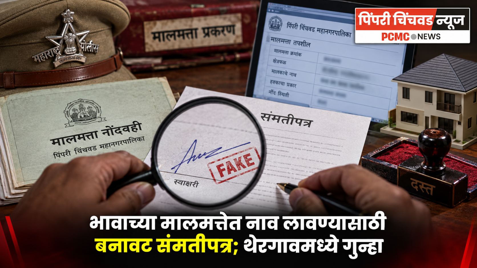 भावाच्या मालमत्तेत नाव लावण्यासाठी बनावट संमतीपत्र; थेरगावमध्ये गुन्हा