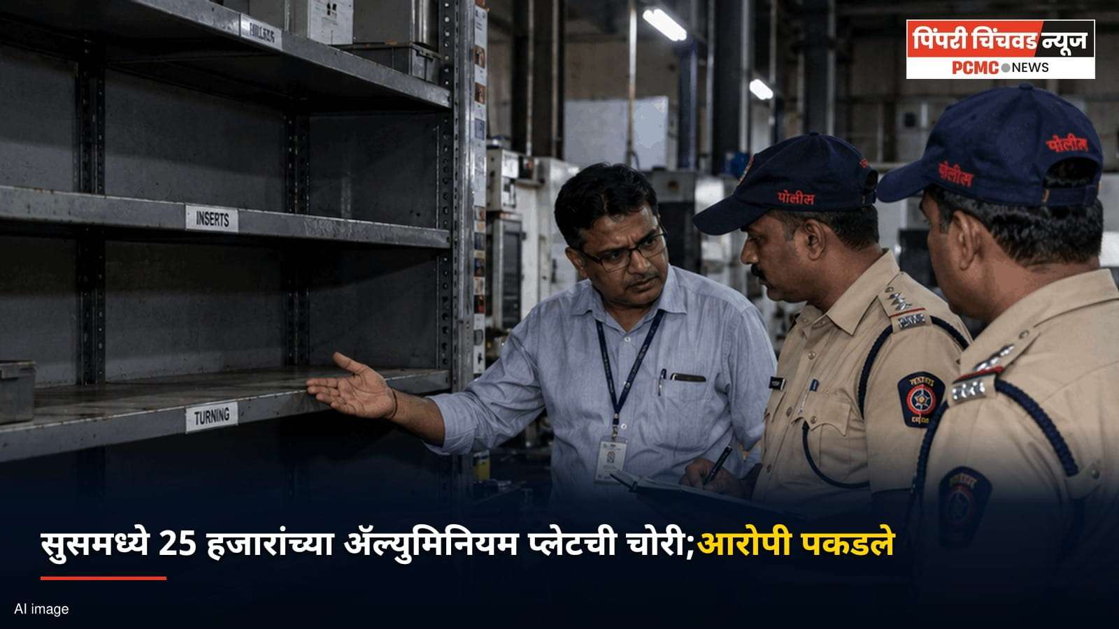 सुसमध्ये रिक्षातून 25 हजारांच्या ॲल्युमिनियम प्लेटची चोरी; तिघे पकडले
