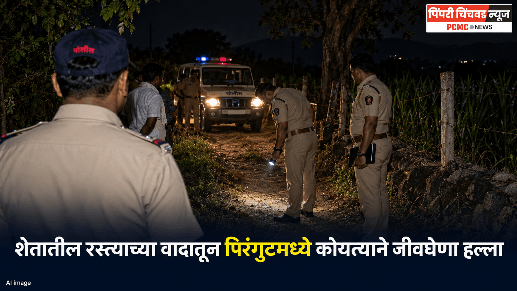 पिरंगुटमध्ये पायवाटेच्या वादातून शेतकऱ्यावर कोयत्याने वार; आरोपीविरोधात खुनाच्या प्रयत्नाचा गुन्हा