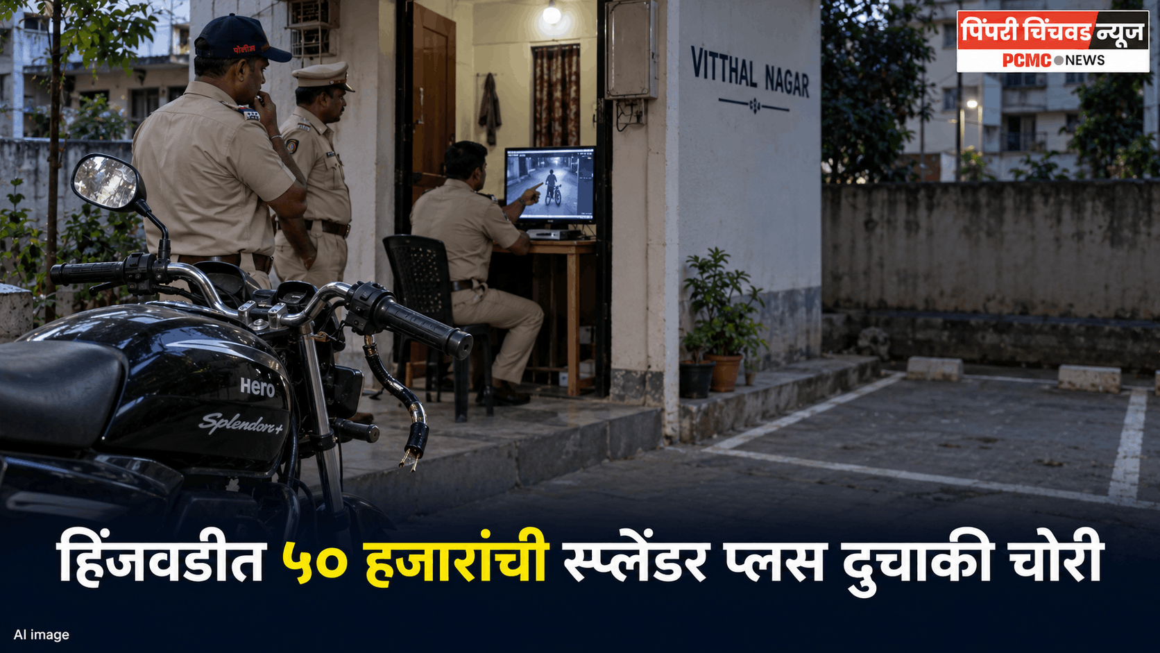 हिंजवडीतील विठाईनगरमधून 50 हजारांची हिरो स्प्लेंडर प्लस चोरी; अज्ञात चोरट्यावर गुन्हा