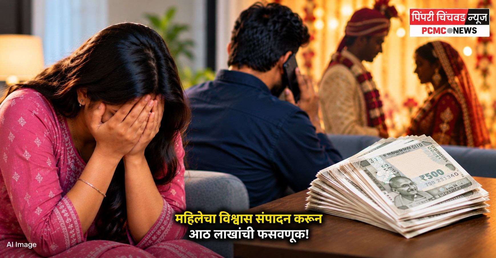 लग्नाचे आमिष दाखवून महिलेची आठ लाखांची फसवणूक!