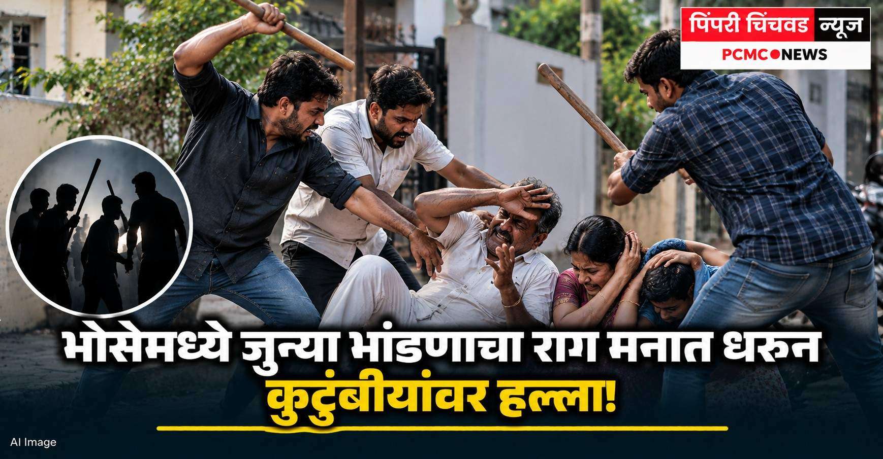 भोसेमध्ये जुन्या भांडणाचा राग मनात धरून कुटुंबीयांवर हल्ला!