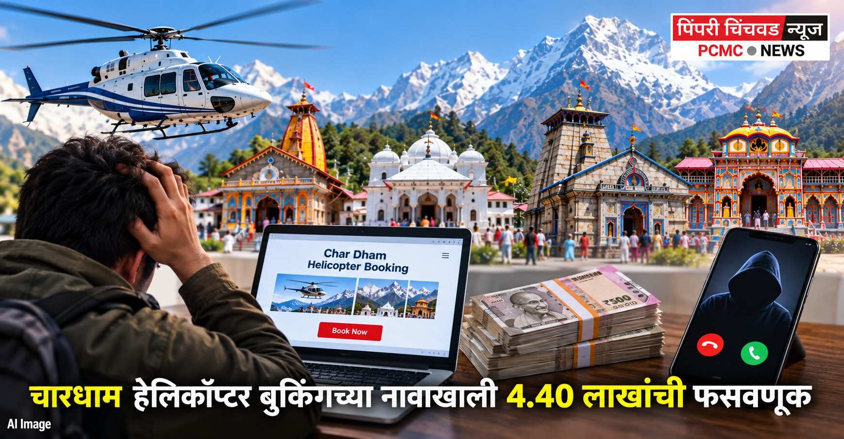 चारधाम हेलिकॉप्टर बुकिंगच्या नावाखाली 4. 40 लाखांची फसवणूक