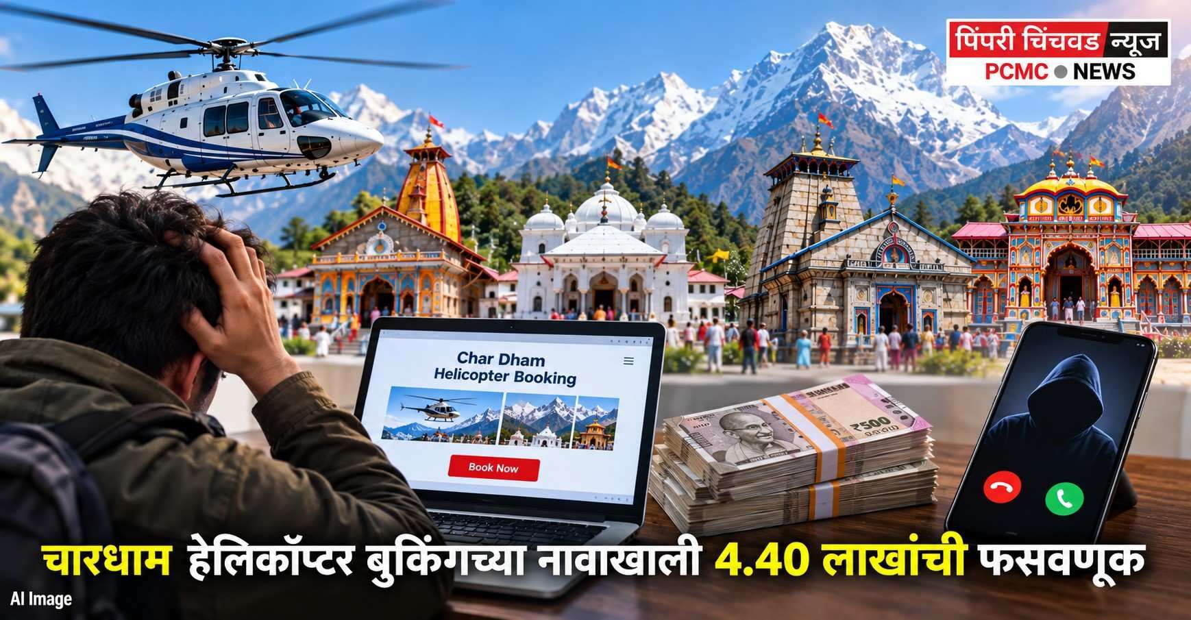 चारधाम हेलिकॉप्टर बुकिंगच्या नावाखाली 4. 40 लाखांची फसवणूक