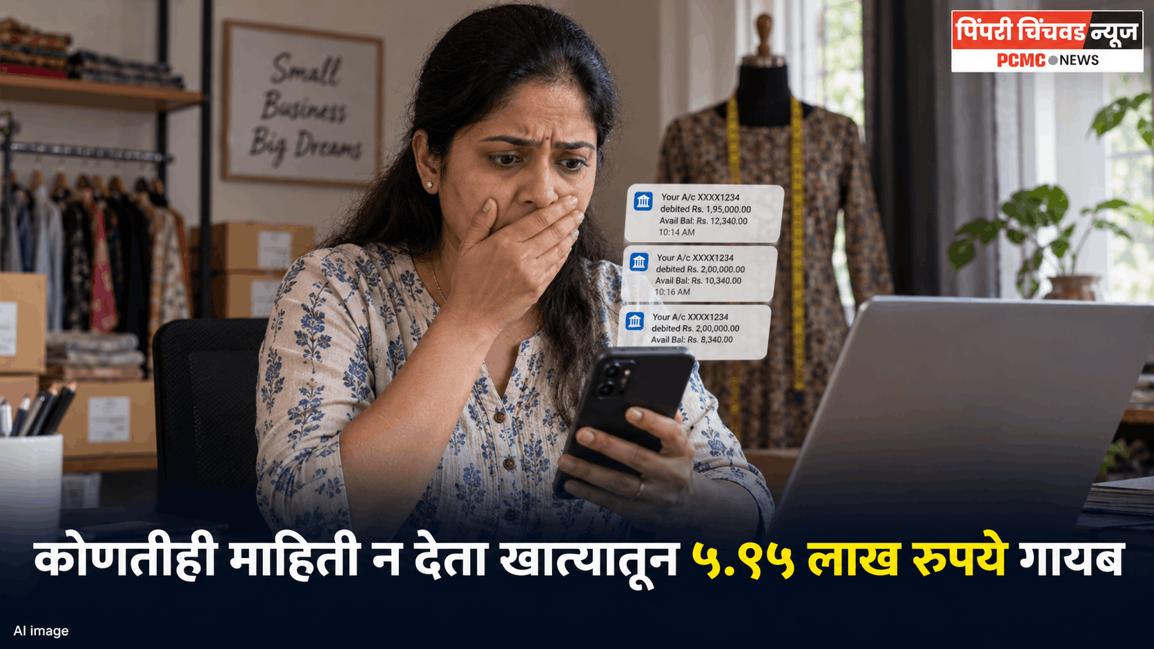 कोणतीही माहिती शेअर केली नसताना महिलेच्या बँक खात्यातून 5.94 लाख रुपये डेबिट; अज्ञात आरोपीवर गुन्हा