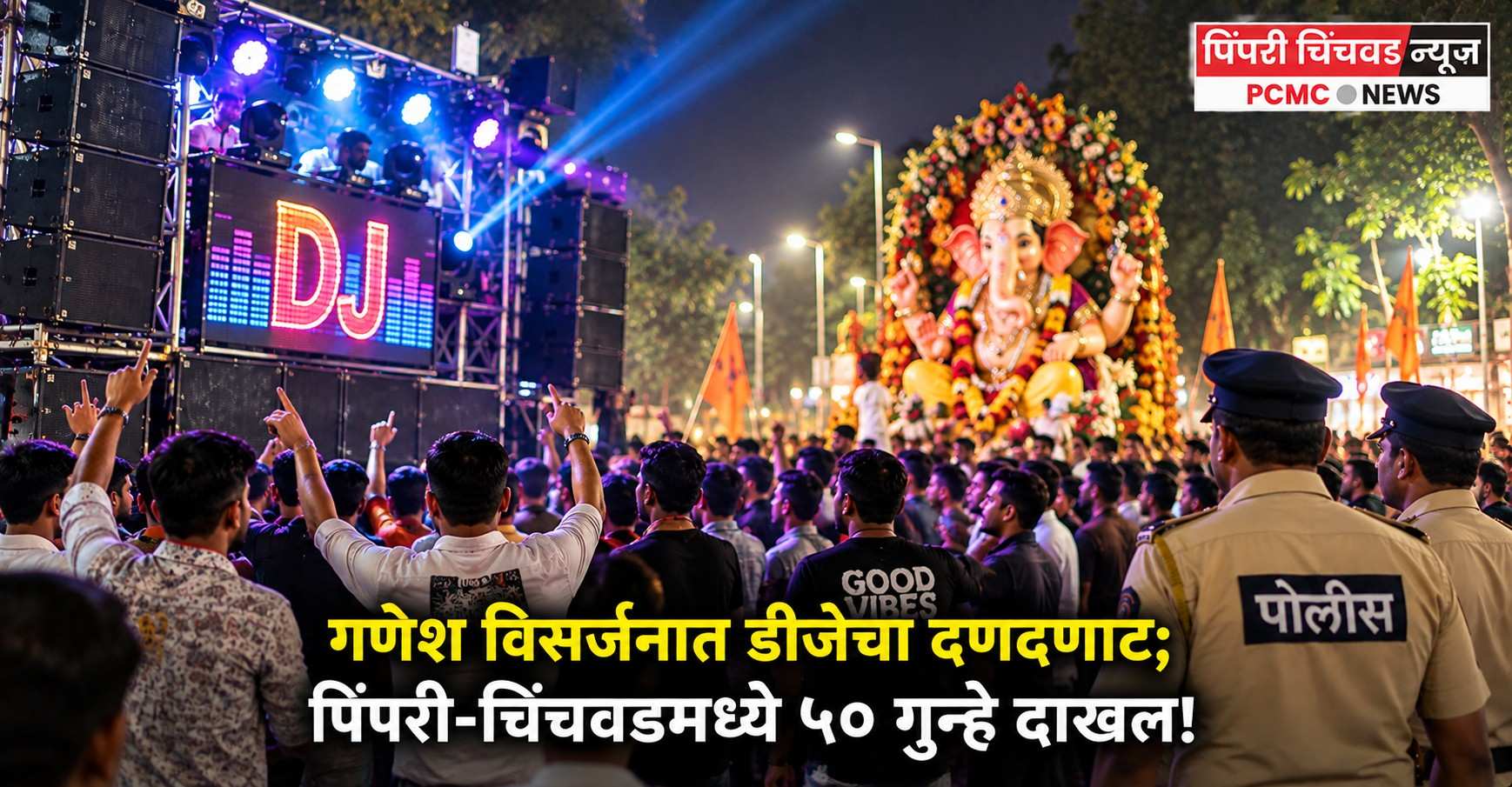 गणेश विसर्जनात डीजेचा दणदणाट; पिंपरी-चिंचवडमध्ये ५० गुन्हे दाखल!