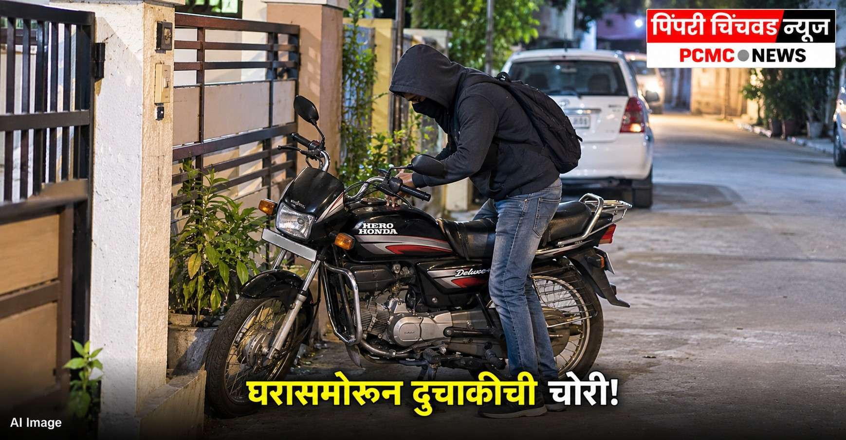 घरासमोरून दुचाकीची चोरी!