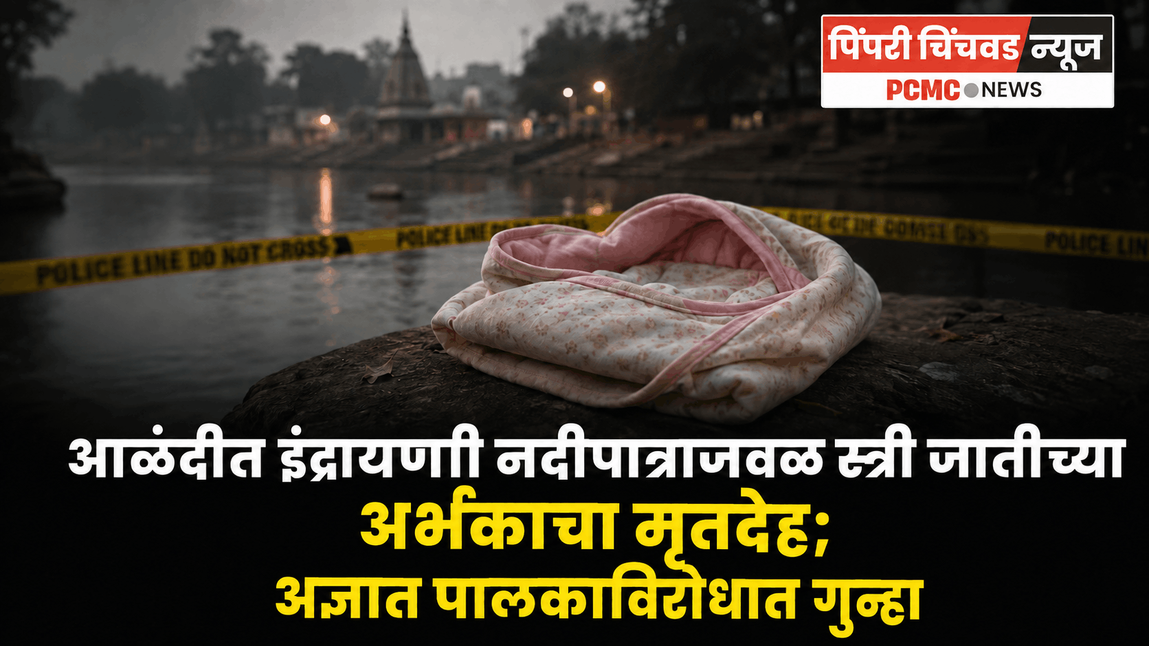 आळंदीत इंद्रायणी नदीपात्राजवळ स्त्री जातीच्या अर्भकाचा मृतदेह; अज्ञात पालकाविरोधात गुन्हा