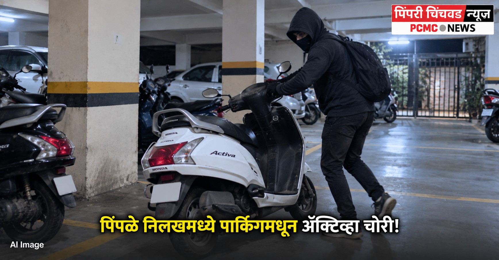 पिंपळे निलखमध्ये पार्किंगमधून ॲक्टिव्हा चोरी