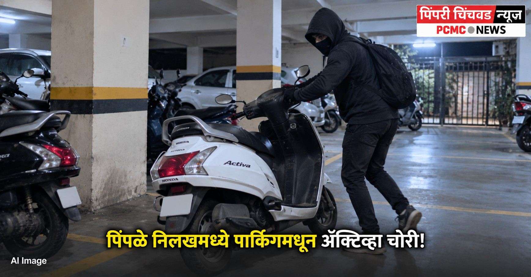पिंपळे निलखमध्ये पार्किंगमधून ॲक्टिव्हा चोरी