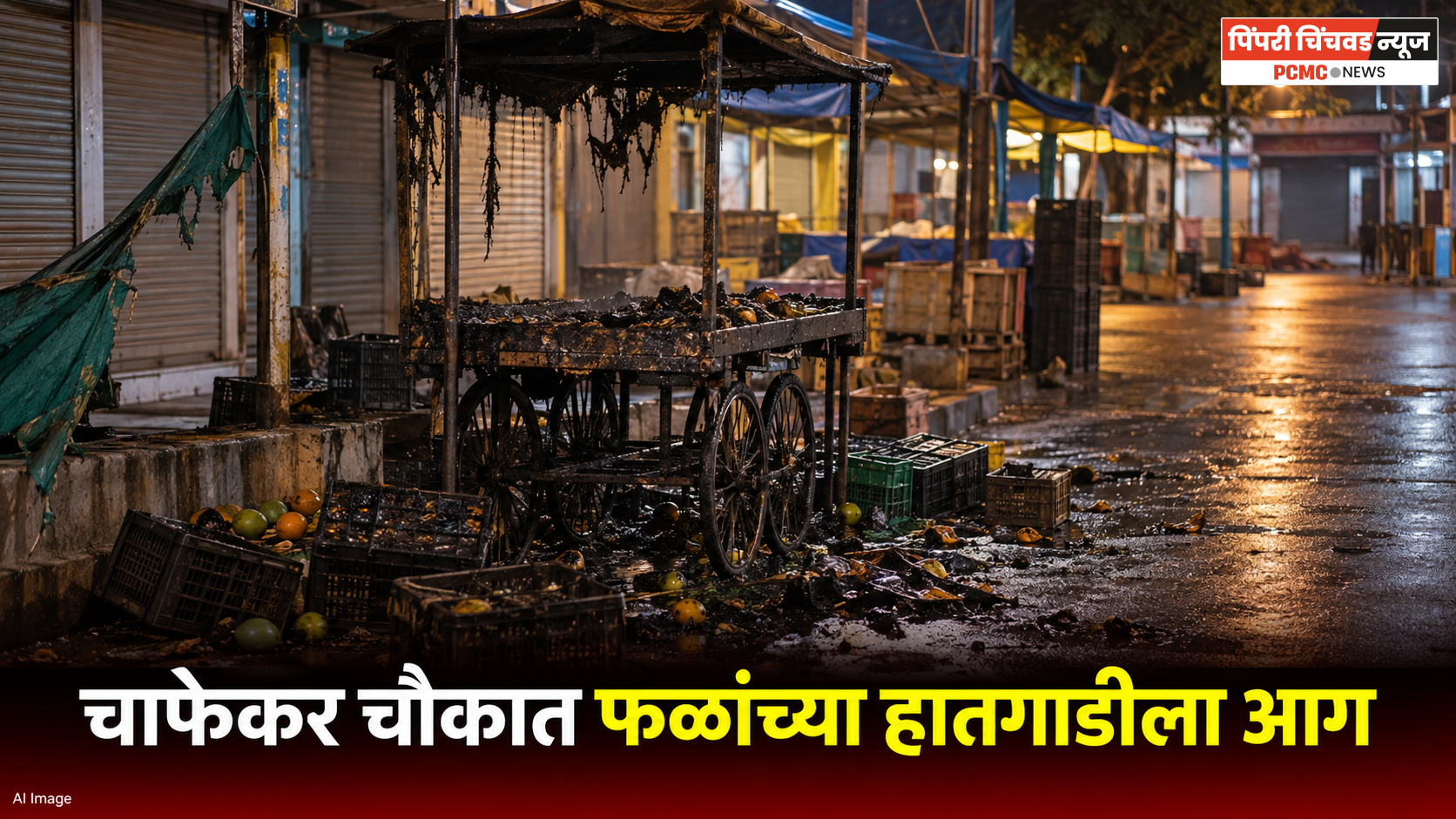 चाफेकर चौकात फळांच्या हातगाडीला आग; 40 हजारांचे नुकसान