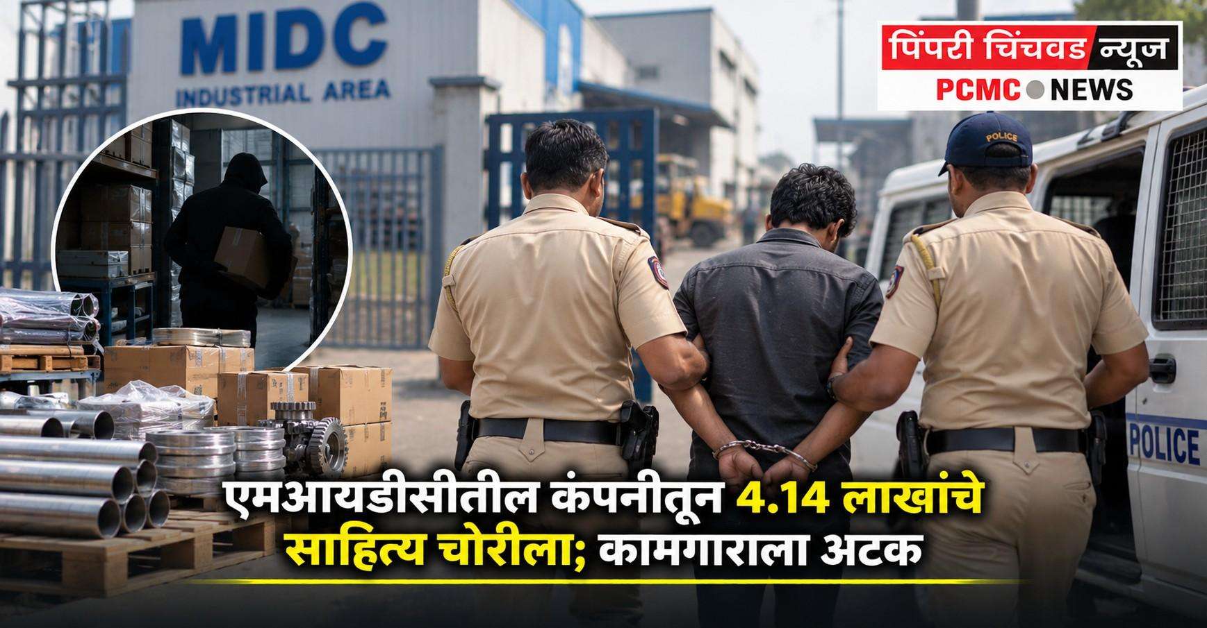 एमआयडीसीतील कंपनीतून 4.14 लाखांचे साहित्य चोरीला; कामगाराला अटक