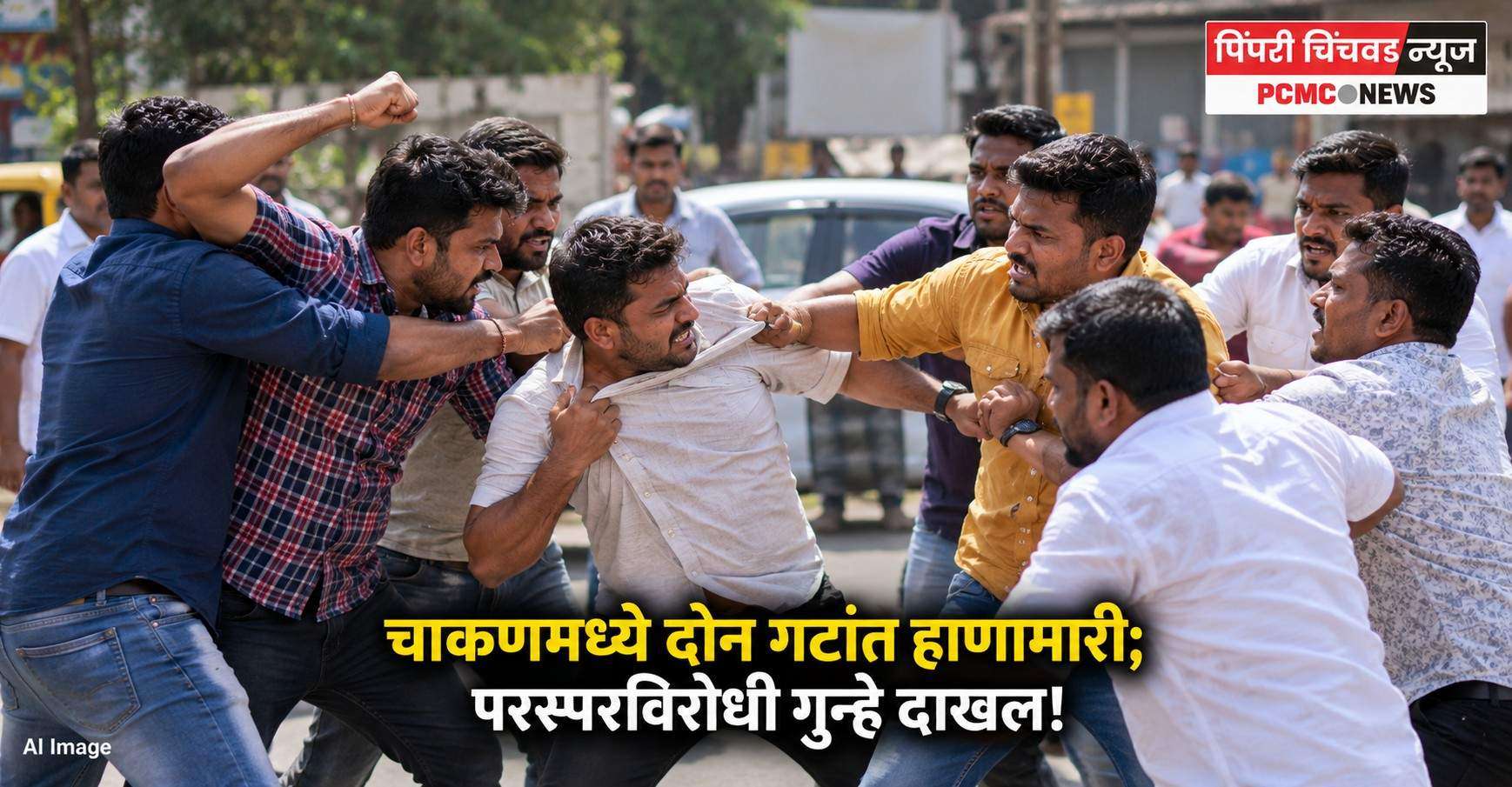 चाकणमध्ये दोन गटांत हाणामारी; परस्परविरोधी गुन्हे दाखल!