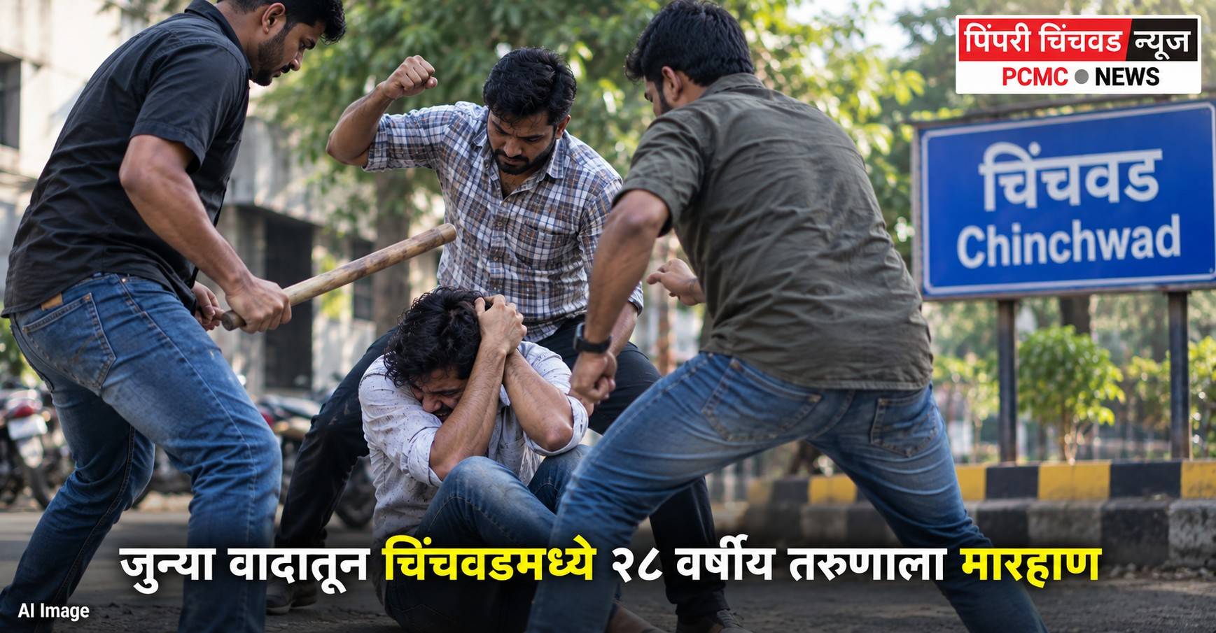 जुन्या वादातून चिंचवडमध्ये २८ वर्षीय तरुणाला मारहाण