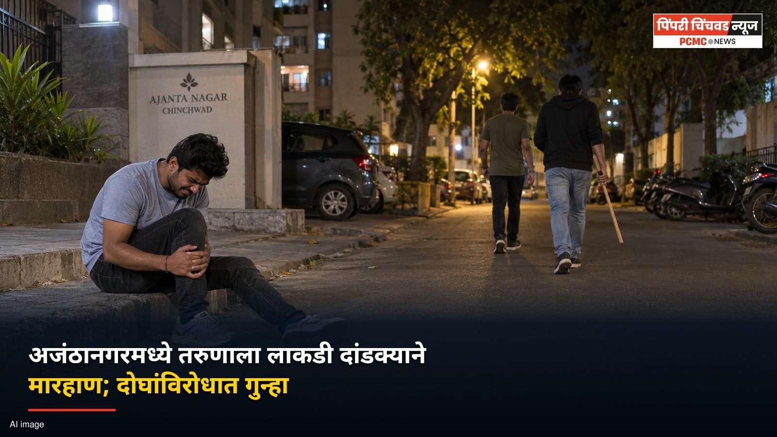 अजंठानगरमध्ये तरुणाला लाकडी दांडक्याने मारहाण; दोघांविरोधात गुन्हा