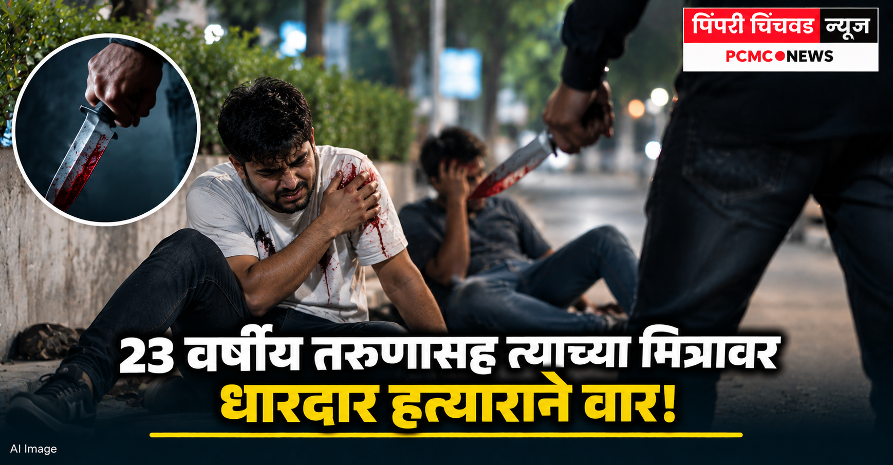 23 वर्षीय तरुणासह त्याच्या मित्रावर धारदार हत्याराने वार!
