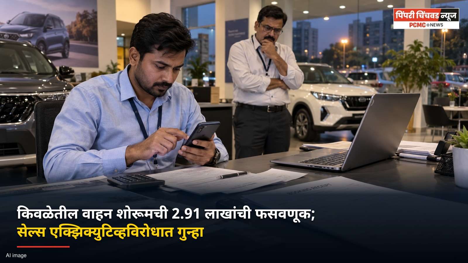 किवळेतील वाहन शोरूमची 2.91 लाखांची फसवणूक; सेल्स एक्झिक्युटिव्हविरोधात गुन्हा