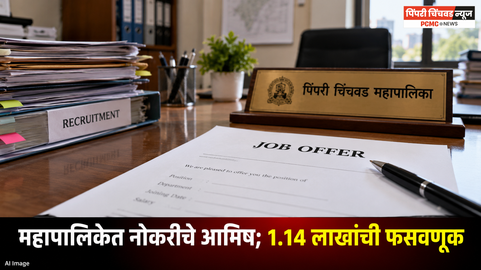 महापालिकेत नोकरीचे आमिष; 1.14 लाखांची फसवणूक, भोसरीत गुन्हा