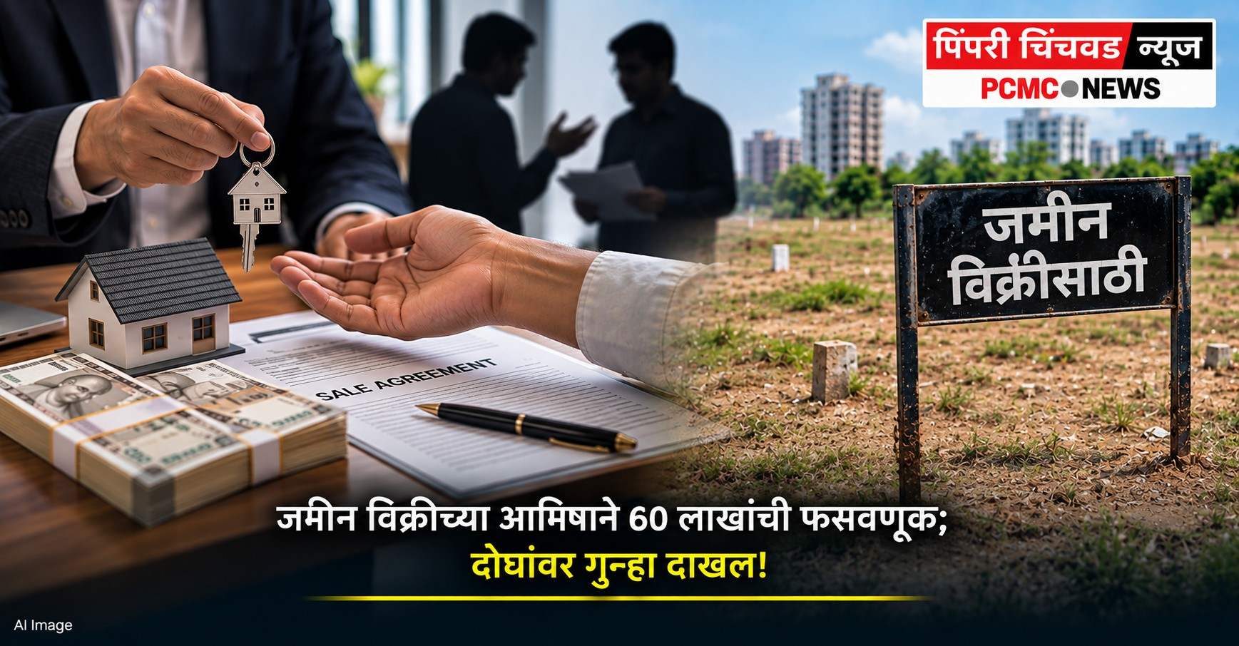 जमीन विक्रीच्या आमिषाने 60 लाखांची फसवणूक; दोघांवर गुन्हा दाखल!