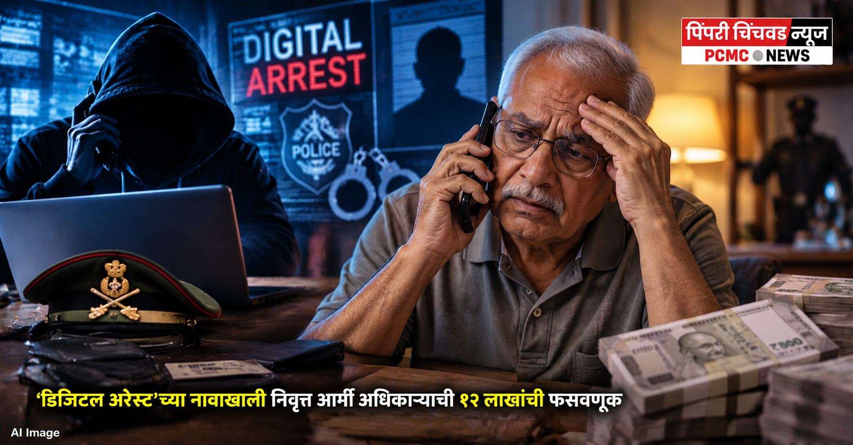 ‘डिजिटल अरेस्ट’च्या नावाखाली निवृत्त आर्मी अधिकाऱ्याची १२ लाखांची फसवणूक