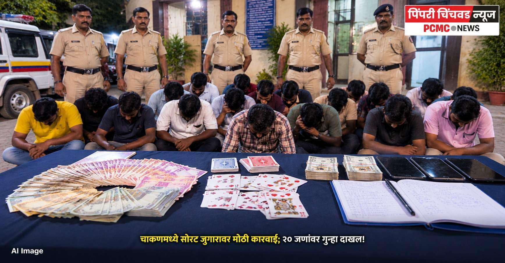 चाकणमध्ये सोरट जुगारावर मोठी कारवाई; २० जणांवर गुन्हा दाखल!