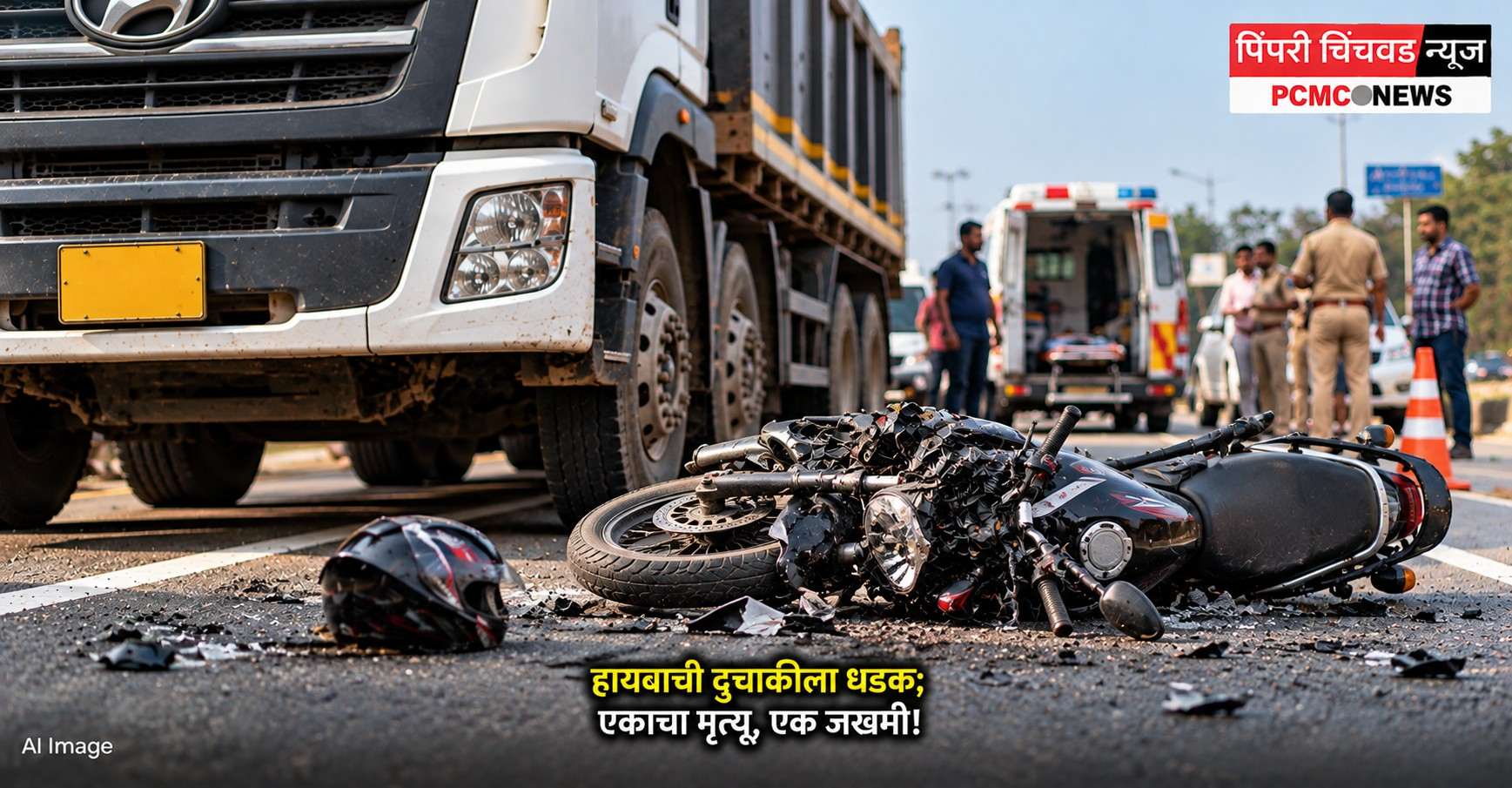 हायवाची दुचाकीला धडक; एकाचा मृत्यू, एक जखमी!
