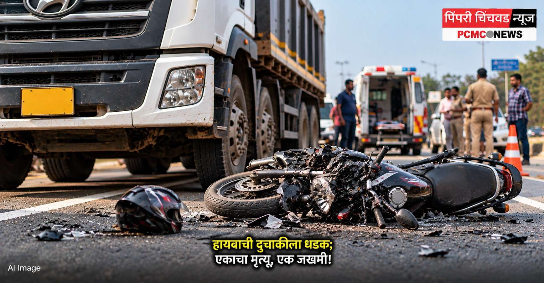 हायवाची दुचाकीला धडक; एकाचा मृत्यू, एक जखमी!