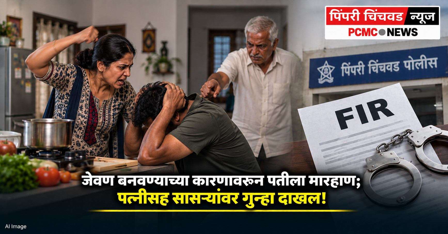 जेवण बनवण्याच्या कारणावरून पतीला मारहाण; पत्नीसह सासऱ्यावर गुन्हा दाखल!