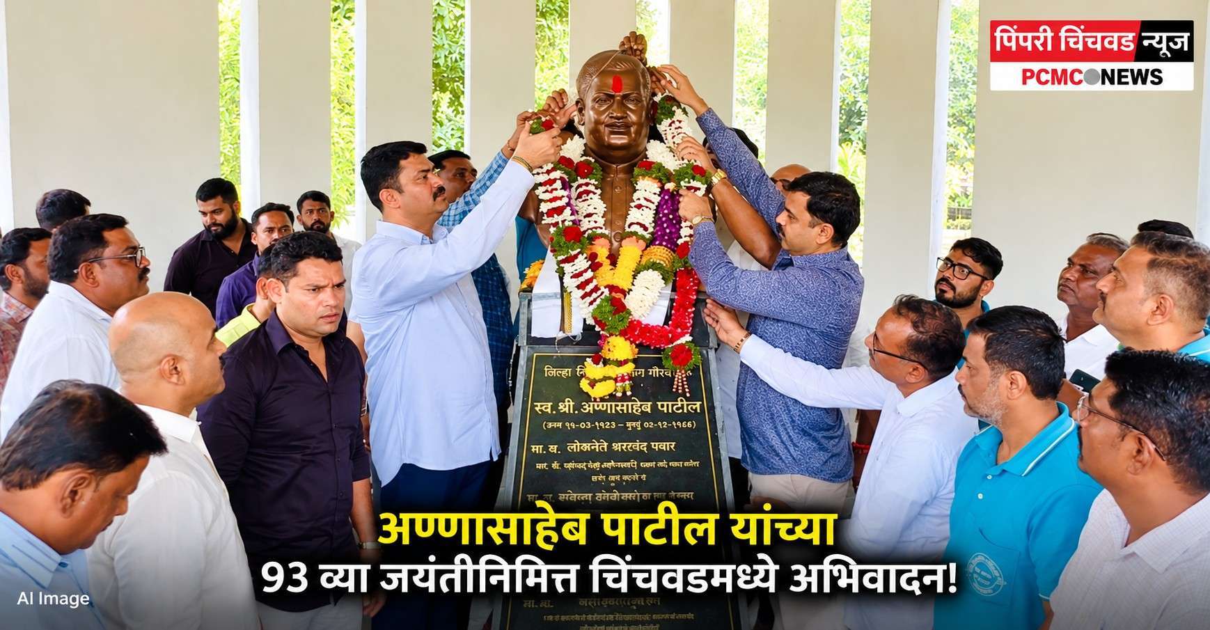 अण्णासाहेब पाटील यांच्या ९३ व्या जयंतीनिमित्त चिंचवडमध्ये अभिवादन!